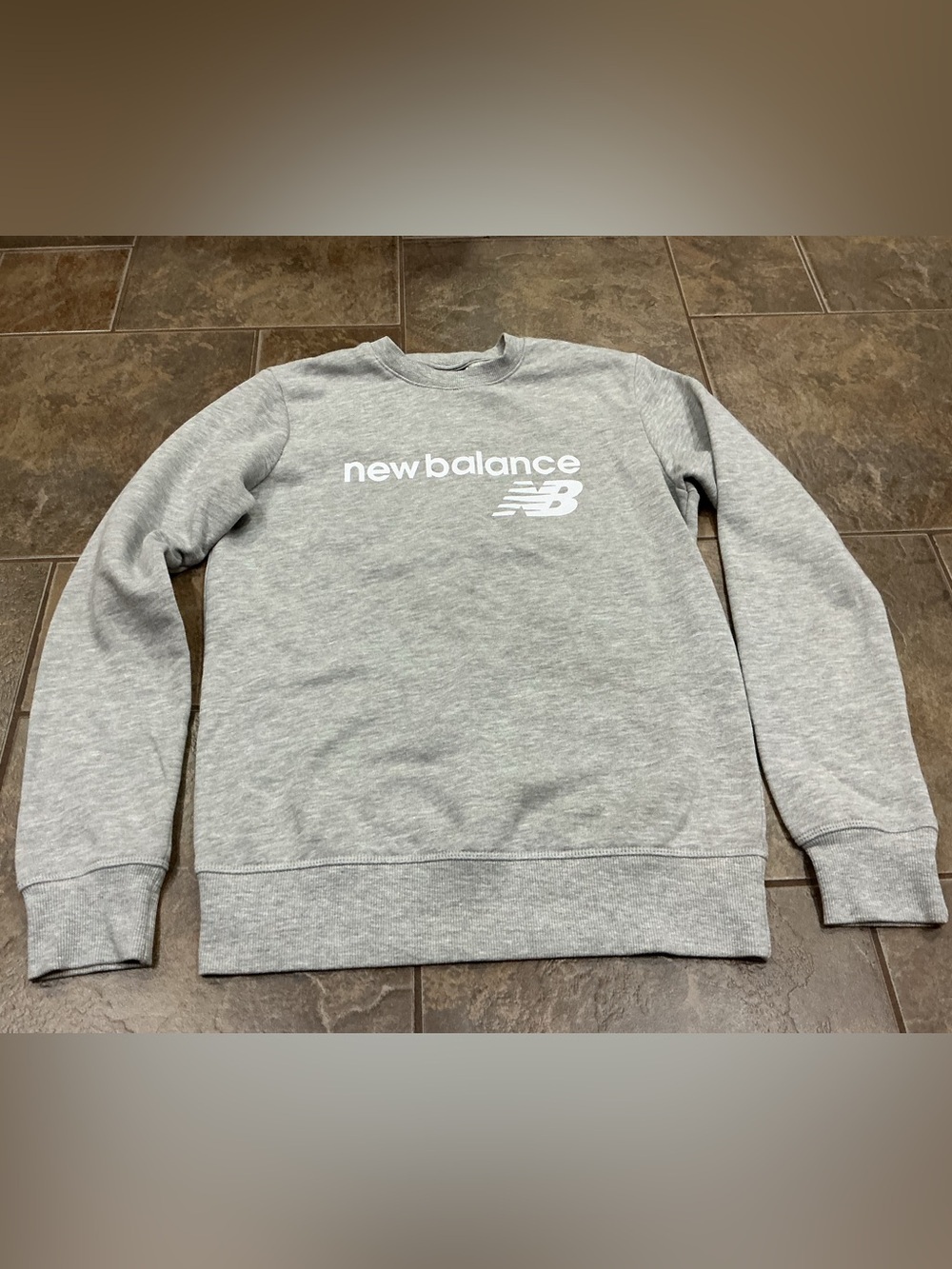 New Balance Light Gray Crewneck Sweatshirt with White Logo